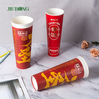 16oz βιοδιασπάσιμο ζαρωμένο φλυτζάνι εγγράφου κυματισμών με το καπάκι PLA