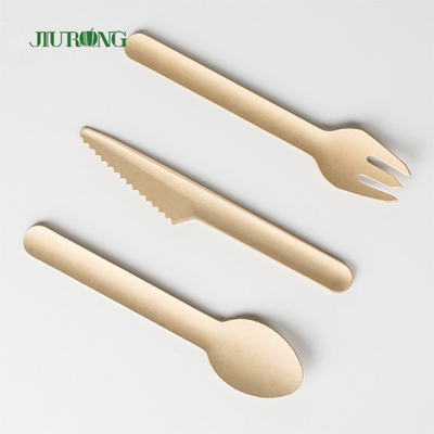 Flatware μαχαιροπήρουνων συνήθειας βιοδιασπάσιμο μίας χρήσης σύνολο κουταλιών δικράνων μαχαιριών βαγάσσης ζαχαροκάλαμων