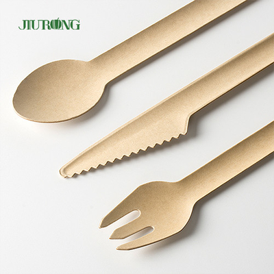 Flatware μαχαιροπήρουνων συνήθειας βιοδιασπάσιμο μίας χρήσης σύνολο κουταλιών δικράνων μαχαιριών βαγάσσης ζαχαροκάλαμων