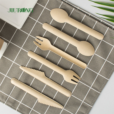 Flatware μαχαιροπήρουνων συνήθειας βιοδιασπάσιμο μίας χρήσης σύνολο κουταλιών δικράνων μαχαιριών βαγάσσης ζαχαροκάλαμων