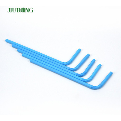 Βιοδιασπώμενο χαρτί Bendy Drinking Straws Μπλε ρίγες κατηγορίας τροφίμων