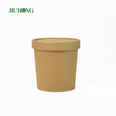Βιοδιασπώμενα χάρτινα μπολ μιας χρήσης Kraft 26 OZ UV επίστρωση για σαλάτα
