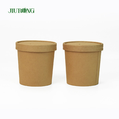 Βιοδιασπώμενα χάρτινα μπολ μιας χρήσης Kraft 26 OZ UV επίστρωση για σαλάτα