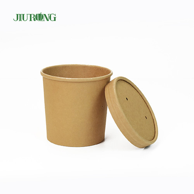 Βιοδιασπώμενα χάρτινα μπολ μιας χρήσης Kraft 26 OZ UV επίστρωση για σαλάτα