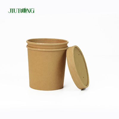 Βιοδιασπώμενα χάρτινα μπολ μιας χρήσης Kraft 26 OZ UV επίστρωση για σαλάτα