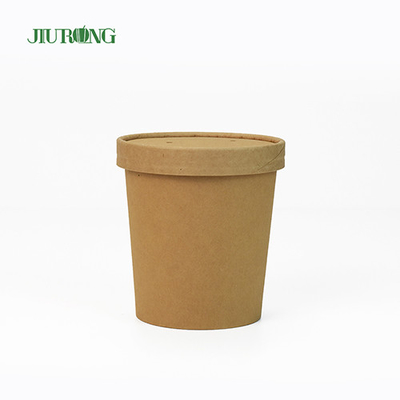 Salad Kraft Βιοδιασπώμενο χάρτινο μπολ 8oz Eco Friendly PLA Καπάκι