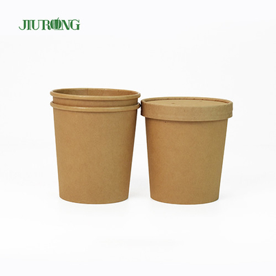 Salad Kraft Βιοδιασπώμενο χάρτινο μπολ 8oz Eco Friendly PLA Καπάκι