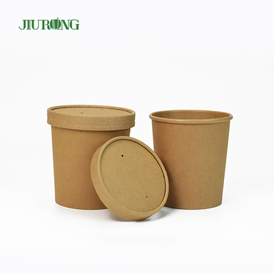 Salad Kraft Βιοδιασπώμενο χάρτινο μπολ 8oz Eco Friendly PLA Καπάκι