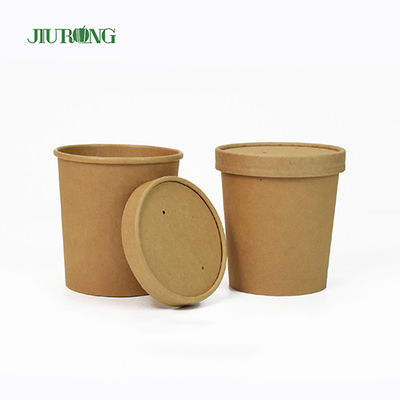Salad Kraft Βιοδιασπώμενο χάρτινο μπολ 8oz Eco Friendly PLA Καπάκι