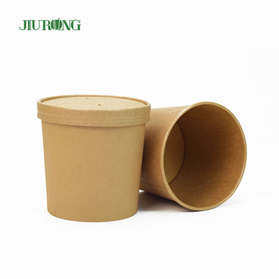 16 OZ Επιτραπέζια σκεύη Χάρτινο Κύπελλο Μπολ Βιοδιασπώμενα μικρά χάρτινα μπολ με καπάκι
