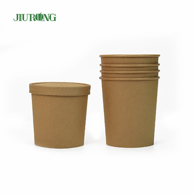 16 OZ Επιτραπέζια σκεύη Χάρτινο Κύπελλο Μπολ Βιοδιασπώμενα μικρά χάρτινα μπολ με καπάκι