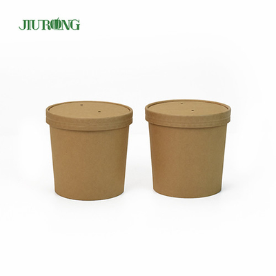 16 OZ Επιτραπέζια σκεύη Χάρτινο Κύπελλο Μπολ Βιοδιασπώμενα μικρά χάρτινα μπολ με καπάκι