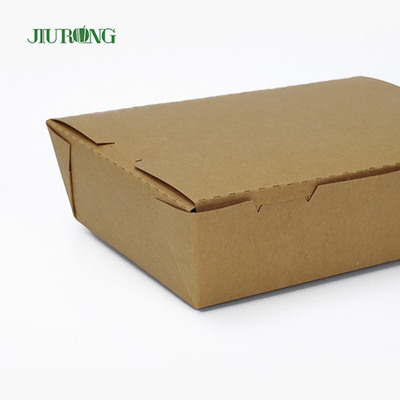 Takeaway Kraft Βιοδιασπώμενο χάρτινο δοχείο μιας χρήσης 2100ml Προσαρμοσμένο μέγεθος