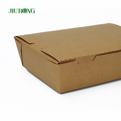 Takeaway Kraft Βιοδιασπώμενο χάρτινο δοχείο μιας χρήσης 2100ml Προσαρμοσμένο μέγεθος
