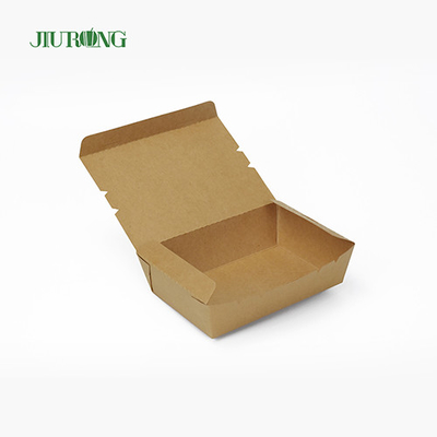 Takeaway Kraft Βιοδιασπώμενο χάρτινο δοχείο μιας χρήσης 2100ml Προσαρμοσμένο μέγεθος