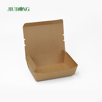 Takeaway Kraft Βιοδιασπώμενο χάρτινο δοχείο μιας χρήσης 2100ml Προσαρμοσμένο μέγεθος