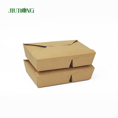 Βιοδιασπώμενα δοχεία τροφίμων Kraft 1480ml μιας χρήσης από χαρτί με καπάκι