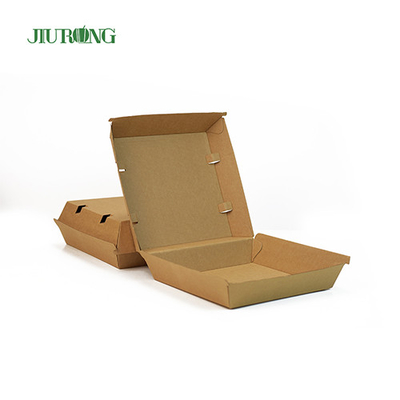 F flute Eco Friendly Takeaway Containers 700ml καφέ χάρτινο καράβι τροφίμων