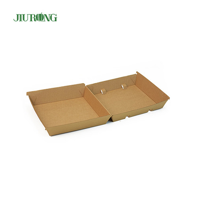 F flute Eco Friendly Takeaway Containers 700ml καφέ χάρτινο καράβι τροφίμων